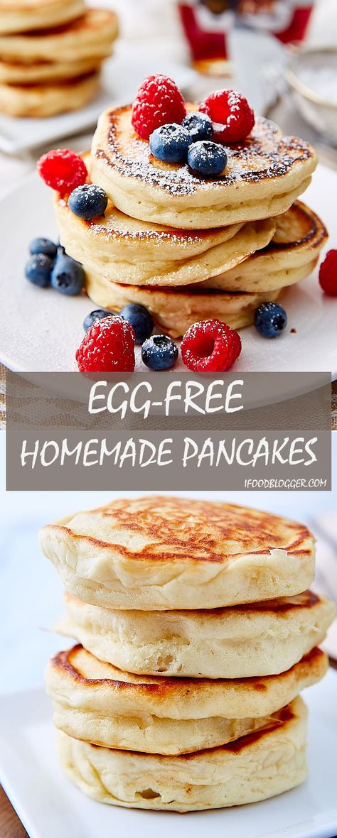 Homemade Pancakes Without Eggs, Pancake Recipe Without Eggs, Pancakes Without Eggs, Best Pancake Recipe Ever, Pancake Batter Recipe, Eggless Pancakes, Buttermilk Pancakes Easy, Easy Homemade Pancakes, Pancake Mix Recipe