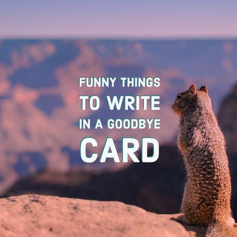 Choose from these funny things to write in a goodbye card ranging from saying goodbye to co-workers, someone moving or a break-up. Write them in a card, or go ahead and text them. #funnysayings #goodbye #cards #humor Funny Goodbye Messages For Friends, Coworker Leaving Card Funny, Funny Coworker Leaving Quotes, Sarcastic Goodbye Quotes, Funny Farewell Messages For Friends, Card For Coworker Leaving, Leaving Quotes Goodbye Work, Funny Good Bye Quotes For Coworkers, Quotes For Coworker Leaving