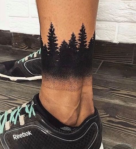 Tree Leg Tattoo, Ankle Tattoo Cover Up, Tattoo Sleeve Cover Up, Forest Tattoo Sleeve, Ankle Band Tattoo, Tree Tattoo Ankle, Tattoo Calf, Ankle Tattoo Men, Leg Band Tattoos