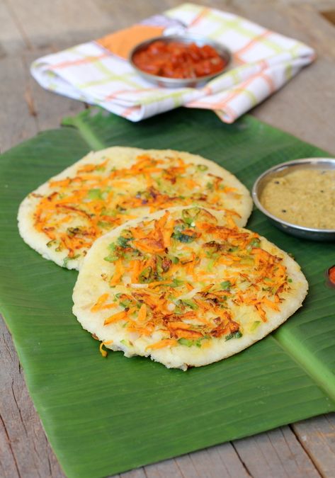 oats-uthappam-recipe Sponge Dosa, Oats Recipes Indian, Recipe With Oats, Uttapam Recipe, Indian Breakfast Recipes, Indian Veg Recipes, Breakfast Recipes Indian, Break Fast, Indian Breakfast