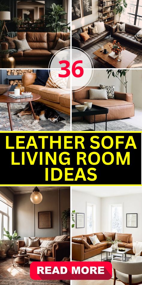 36 Leather Sofa Living Room Ideas for Timeless Elegance | Deco Trends 2024 - placeideal.com Tanned Leather Sofa, Living Room With Cognac Sofa, Green Leather Sofa Living Room, Leather Sofas Living Room Ideas, Cream Leather Sofa Living Room, Tan Sofa Living Room Ideas, Tan Leather Sofa Living Room, Tan Sofa Living Room, Tan Couch Living Room