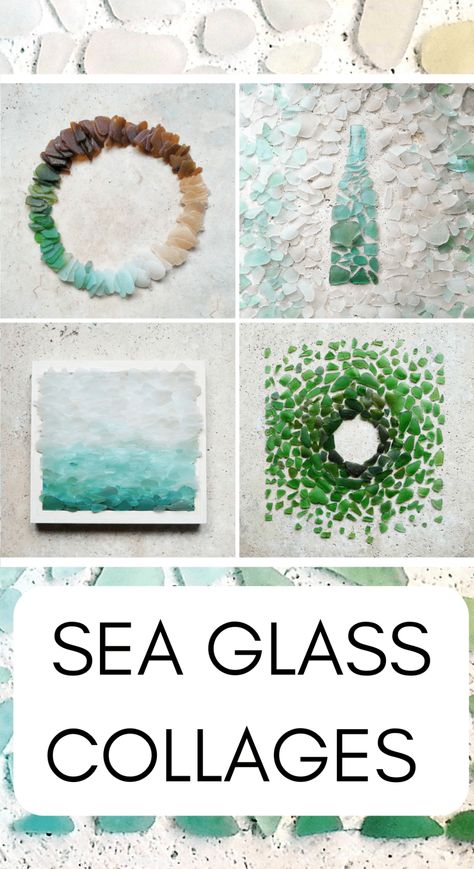 Displaying Sea Glass Ideas, Sea Glass Collection Display, Beach Glass Display Ideas, Clear Sea Glass Art, Ocean Glass Art, Display Sea Glass Ideas, How To Display Sea Glass Collection, Sea Glass Mosaic Diy, Sea Glass Storage