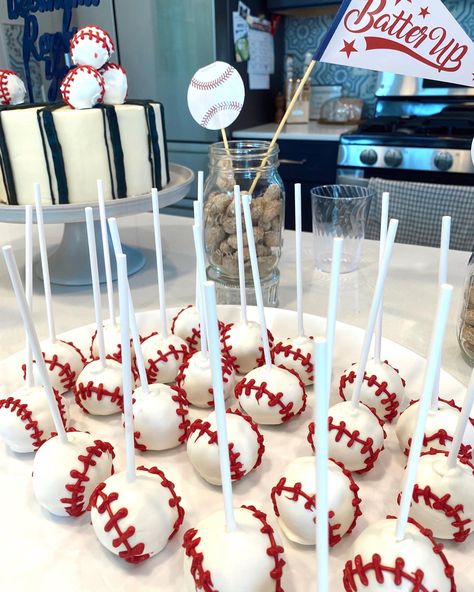 Rookie Year Dessert Table, Baseball Themed 2nd Birthday Party, Baseball Party 1st Birthday, Rookie Year First Birthday Smash Cake, Rookie Year Baseball Cake, Baseball 30th Birthday Party, Rookie Of The Year Food Ideas, Baseball Fourth Birthday, Baseball 2nd Birthday Party Ideas