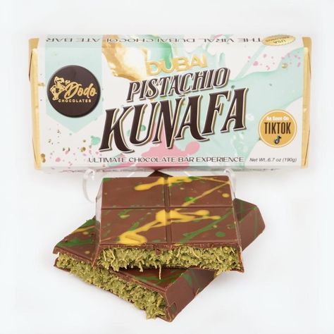 Viral Dubai Pistachio Kunafa Ultimate Chocolate Bar Experience Dubai Chocolate Bar, Pistachio Kunafa, Kunafa Chocolate, Paper Nails, Purple Shirts, Dubai Chocolate, Chocolate Photos, Dark Blue Purple, Packing A Cooler