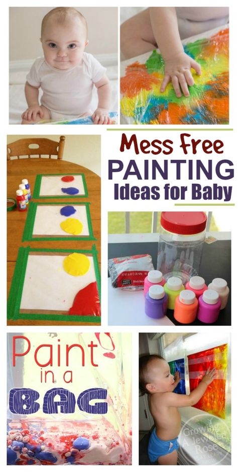 Baby Art Activities, Paint Activities, Mess Free Painting, Infant Classroom, Activities For Babies, Free Painting, Infant Room, Baby Sensory Play, Baby Play Activities