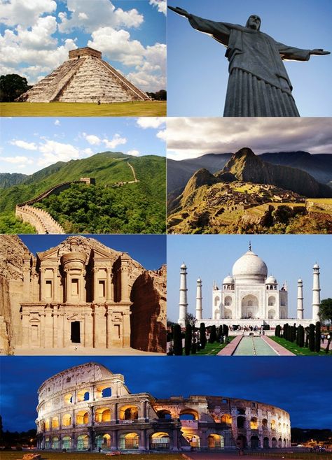 Unknown facts about seven wonders of modern world Chitzen Itza, 7 World Wonders, 7 Natural Wonders, 7 Wonders Of The World, Chichen Itza Mexico, Seven Wonders Of The World, Mayan Cities, Taj Mahal India, 7 Wonders