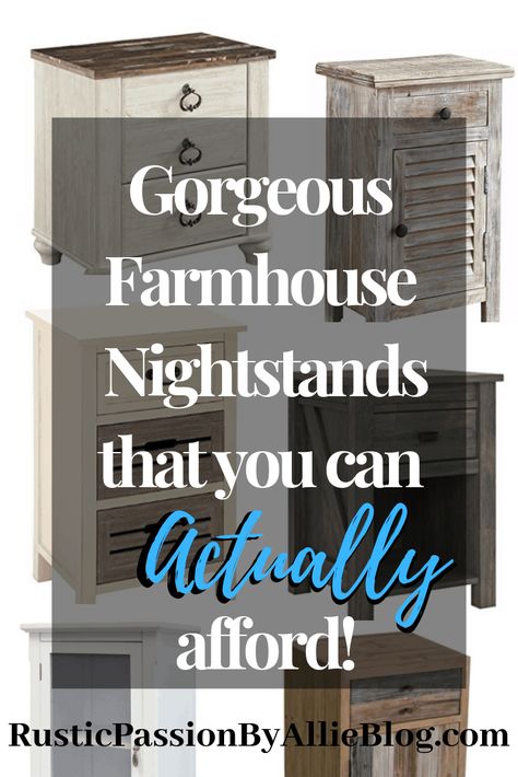 These DIY nightstand ideas are perfect for the modern farmhouse addict. If you are looking for cheap and small nightstands look no further. This is the best master bedroom furniture for a great price. You'll be able to decorate your bedroom affordably and add the perfect neutral decor styling. #farmhouse #farmhousefurniture #rustic #rusticnightstand #nightstand #masterbedroom Nightstands Ideas Bedside Tables, Diy Nightstand Ideas, Night Stands Bedroom, Nightstand Ideas, Simple Nightstand, Simple Bedside Tables, Farmhouse Nightstand, Gorgeous Farmhouse, Small Nightstand