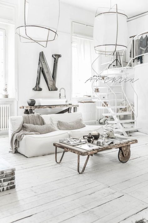 Paulina Arcklin, Linen Lounge, Loft Stairs, Loft Studio, Luxury Living Room Design, White Interiors, Deco Boheme, Scandinavian Interior Design, White Living