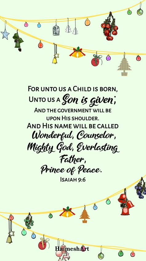 Isaiah 9:6 Christmas Wallpaper, Isaiah 9:6 Wallpaper, Isaiah 9:6, Isaiah Bible Study, Isaiah 9 6 Christmas, Art Phone Wallpaper, Godly Words, Isaiah Bible, Isaiah 11