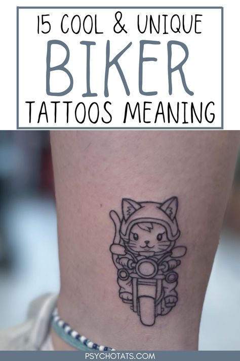 biker tattoos and the meaning and symbolism Adrenaline Tattoo Ideas, Small Motorcycle Tattoo, Motorcycle Tattoo For Women, Motorbike Tattoo Ideas, Motorcycle Tattoo Designs, Motorcycle Tattoo Ideas, Adrenaline Tattoo, Motorbike Tattoo, Biker Tattoos Designs