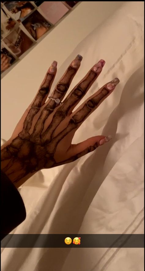 Skull Face Hand Tattoo For Women, Skull Tattoos On Hands Women, Hand Female Tattoo, Women Skull Hand Tattoo, Arm Tattoos For Women Skeleton, Tattoo Ideas Female Skull Hand, Skull Face On Hand Tattoo, Skeleton Hand Tattoos Black Women, Skeleton Wrist Tattoo