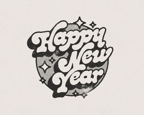 Happy New Year - Retro Vintage New Year's Eve, New Year's Day Transparent PNG Digital Download Happy New Year Retro, Paper Overlay, New Year Illustration, New Year Art, Nail Art Disney, New Years Poster, Retro Graphics, New Year Designs, Distressed Texture