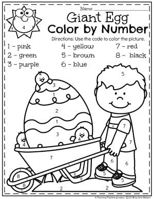 Easter Preschool Worksheets - Color by Number Easter Coloring Page #easter #preschool #easteractivities #easterpreschool #planningplaytime #easterworksheets #coloringpage #numberworksheets Easter Preschool Worksheets, Easter Kindergarten, Easter Color, Easter School, Easter Worksheets, Easter Preschool, Easter Activities For Kids, Easter Coloring, Easter Story