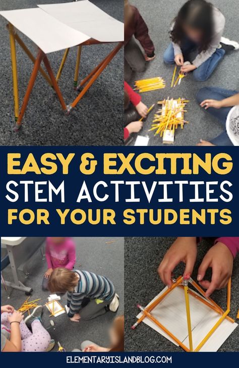 Looking for a free STEM activity for the elementary classroom? Teachers are loving STEM because it's fun, hands-on, and engaging. The challenges are great for team building. This challenge is free and easy to implement. Great for 1st, 2nd, 3rd, and 4th graders. I usually use this challenge for back to school stem, but it can be done at any time. Students will have a great time working together to discuss, design, build, and reflect. Stem Activities For 1st And 2nd Graders, Activities For Second Graders Fun, Stem Activities For Family Night, Stem 2nd Grade, Stem Upper Elementary, Stem Games For Kindergarten, Stem Activities Elementary 2nd Grade, 2nd Grade Stem Challenges, Stem Team Building Activities For Kids