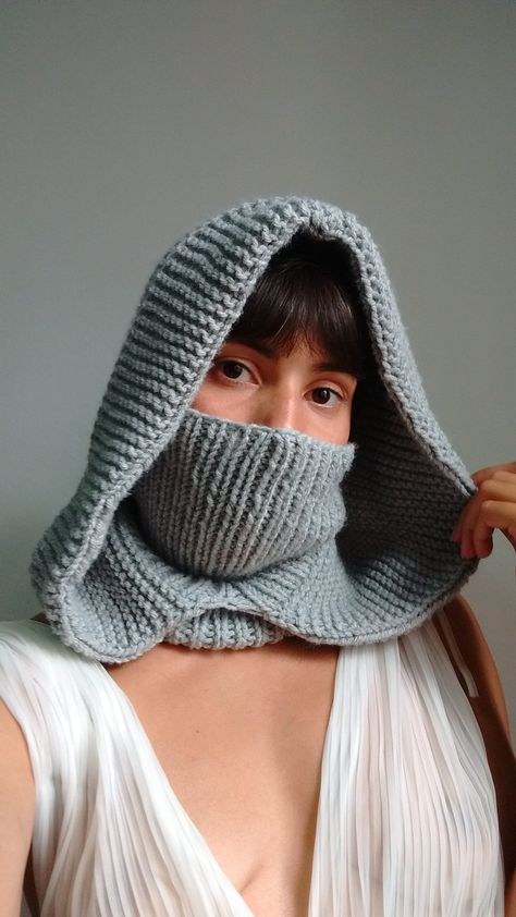 Scarf With Hood, Balaclava Scarf, Crochet Hooded Scarf, Crochet Hood, Knitted Balaclava, Japan Outfit, Enjoy Winter, Hooded Scarf, Knitted Hood