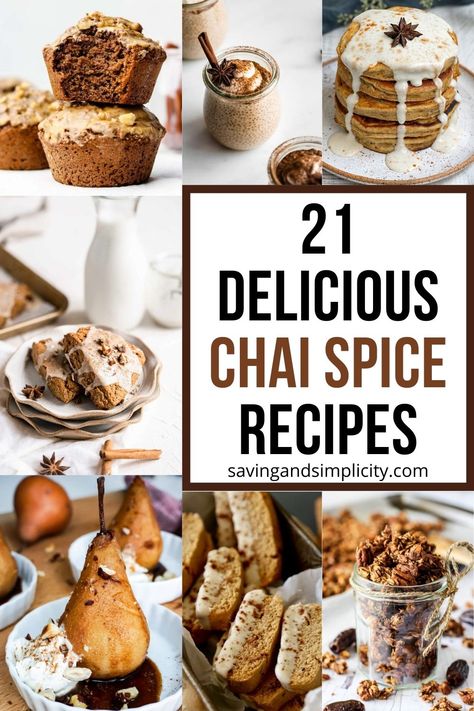 Discover how to make your favorite chai beverage and chai flavored pastry at home. 21 amazing chai spice recipes including a Starbucks chai tea latte copycat recipe. Chai oatmeal recipes, instant chai tea mix, chai muffins, chai tea latte cupcakes and so many more yummy chai recipes. Cheap Easy Breakfast, Chai Spice Recipe, Starbucks Chai Tea, Chai Oatmeal, Chai Muffins, Starbucks Chai, Chai Recipes, Chai Latte Recipe, Chai Tea Recipe