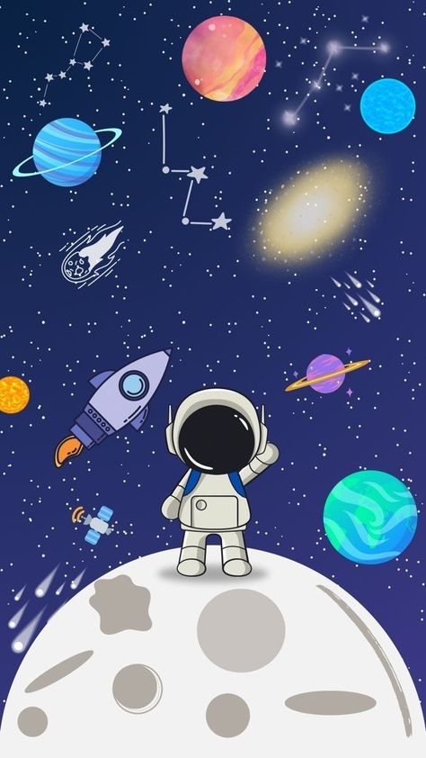 Astronaut Drawing, Astronaut Illustration, Best Wallpaper Hd, Baby Art Projects, Space Drawings, Astronaut Wallpaper, Cute Blue Wallpaper, Astronaut Art, Best Wallpaper