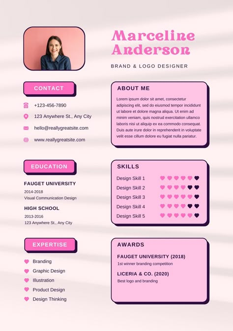 Designer Resume Template, Designer Resume, Visual Communication Design, Creative Cv, Design Resume, Actors Funny, Graphic Design Resume, Cv Design, Portfolio Web Design