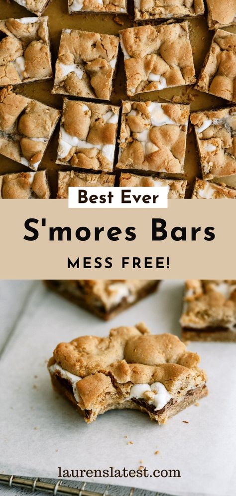 Smores Bar Recipe, Chocolate Cookie Bars, Tea Desserts, S Mores Bars, Smore Recipes, Dessert Bar Recipe, Chocolate Chip Cookie Bars, S'mores Bar, Cookie Bar