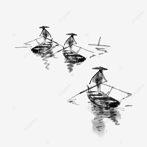 Drawing Lake, Ancient Chinese Painting, Lake Drawing, Glaze Designs, Chinese Boat, Water Sketch, Bamboo Painting, Boat Tattoo, Asian Style Art