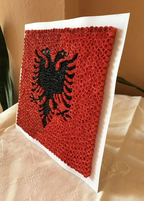 28 Nentori Art Drawing, Albania Flag Drawing, Albanian Flag Craft, Kosovo Flag Drawing, Albania Aesthetic Flag, Punime Per 28 Nentor, Albanian Flag Drawing, 28 Nentori Art, Albania Flag Wallpaper