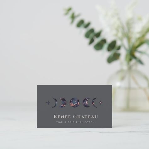 Yoga Spiritual, Spiritual Business, Spiritual Coach, Spiritual Healer, Moon Phases, Business Card, Business Cards, Spirituality, Moon