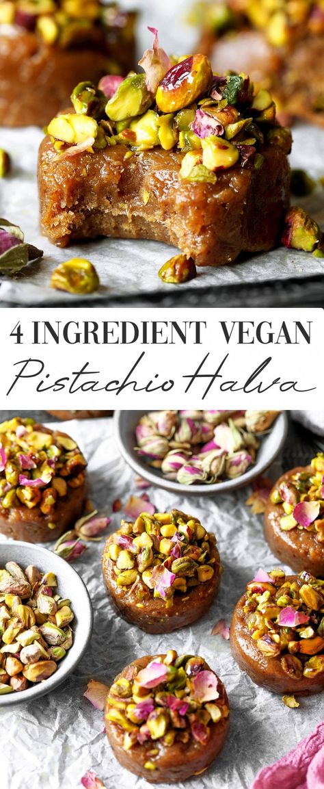 Healthier Vegan Pistachio Halva Pistachio Halva, Vegan Pistachio, Pistachio Dessert, Natural Juice, Pistachio Recipes, Vegan Baking Recipes, Raw Vegan Desserts, Raw Desserts, Healthy Sweets Recipes