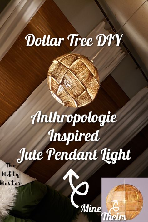 Diy Wicker Light Fixture, Diy Rope Pendant Light Shade, Dollar Tree Hanging Light, Boho Lights Diy, Diy Basket Pendant Light Lamp Shades, Pendant Lamps Living Room, Dollar Tree Lamp Shade, Diy Pendant Light Shade How To Make, Diy Boho Lighting