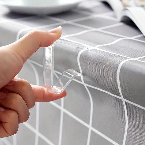 Tablecloth Fixture Clear Plastic Tablecloth Clips - Temu Picnic Tablecloth, Kitchen Tablecloths, Tafel Decor, Outdoor Patio Table, Desk Supplies, Plastic Tablecloth, Plastic Tables, Tabletop Accessories, Bedding Accessories