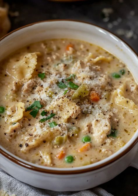 One Pot Creamy Italian Ground Chicken Soup - Easy DIY Recipes Crockpot Recipes Ground Chicken, Ground Chicken Noodle Soup, Soup Ground Chicken, Ground Chicken Recipes Soup, Ground Chicken Soup Recipes Healthy, Ground Chicken Pasta Recipes, Ground Chicken Soup Recipes, Soup With Ground Chicken, Ground Chicken Soup