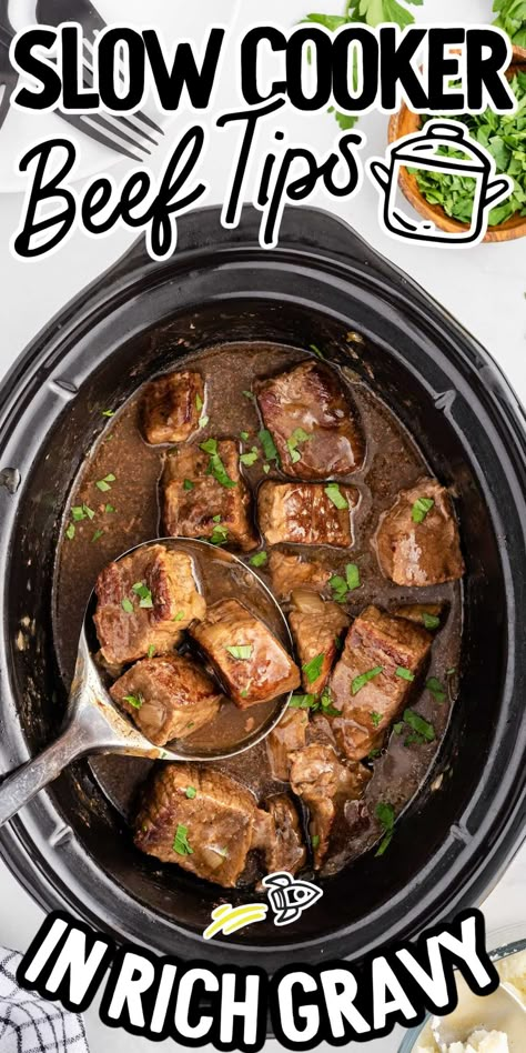 Beef Tips Recipes, Crockpot Beef Tips And Gravy, Slow Cooker Beef Tips, Beef Tips Recipe, Crockpot Beef Tips, Beef Tip, Crock Pot Beef Tips, Beef Tip Recipes, Beef Tips And Gravy