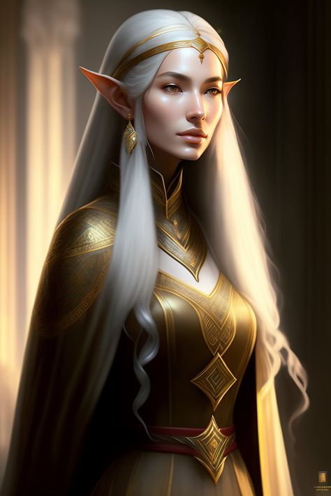 High Elf Queen, Dnd High Elf Female, High Elf Female Noble, Dnd High Elf, High Elf Dnd, Dnd Female Character Concept, High Elves Dnd, Dnd Cleric, Elf Queen