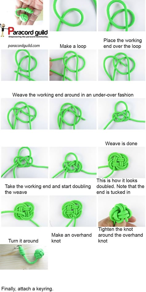 A tutorial on a paracord keychain.: Paracord 95 Projects, How To Tie A Keychain Knot, Mizuhiki Tutorial, Monkey Fist Keychain, Keychain Paracord, Paracord Zipper Pull, Keychain Tutorial, Monkey Fist Knot, Paracord Projects Diy