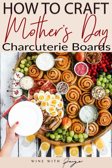 The best gift you can give your Mother for Mother’s Day, is the gift of not having to cook! And what is more perfect for achieving that than a charcuterie board? I’ve compiled 8 beautiful Mother’s Day charcuterie boards to make your mom feel extra special and loved this year. | @winewithpaige #bestmothersdayCharcuterie #howtomakeCharcuterie #bestCharcuterieideas #mothersdayCharcuterieboards Snack Board Ideas, Wine Party Ideas, Wine Tasting Party Ideas, Easy Charcuterie, Charcuterie Party, Wine And Food Pairings, Wine Cocktail Recipes, Boards Charcuterie, Frugal Recipes