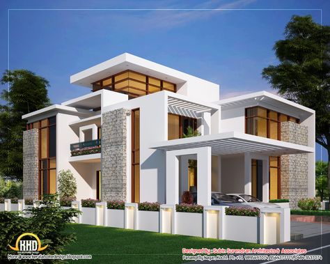 Contemporary Home Architecture | Awesome dream homes plans - Kerala home design and floor plans Modern Contemporary House Plans, Small Modern House Plans, Modern Contemporary Homes, Kerala House, Plans Architecture, Kerala House Design, Contemporary House Plans, Plans Modern, Modern Home Design