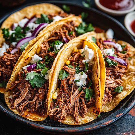 Beef Street Tacos Recipe Crockpot, Crockpot Mexican Shredded Beef, Slow Cooker Chuck Roast Tacos, Crispy Shredded Beef Tacos, Chuck Roast Tacos Mexican Shredded Beef, Crockpot Shredded Beef Tacos, Shredded Beef Tacos Crockpot, Pulled Beef Tacos, Chuck Roast Tacos