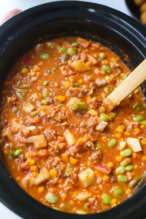 Chicken Brunswick Stew Crockpot, Gluten Free Brunswick Stew, How To Make Brunswick Stew, Brunswick Stew With Castleberry, Easy Brunswick Stew Recipe Crock Pots, Smithfield Brunswick Stew Recipe, Quick And Easy Brunswick Stew, Crockpot Brunswick Stew Easy, Pork Brunswick Stew Recipe