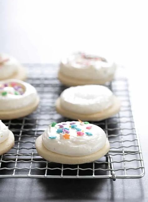 Gluten Free Cutout Sugar Cookies - Soft Celebration Cookies! Gluten Free Frosting Recipe, Gluten Free Sugar Cookies Easy, Gf Sugar Cookies, Gluten Free Sugar Cookies Recipe, Gluten Free Frosting, Soft Frosted Sugar Cookies, Gluten Free On A Shoestring, Best Gluten Free Cookies, Gluten Free Sugar Cookies