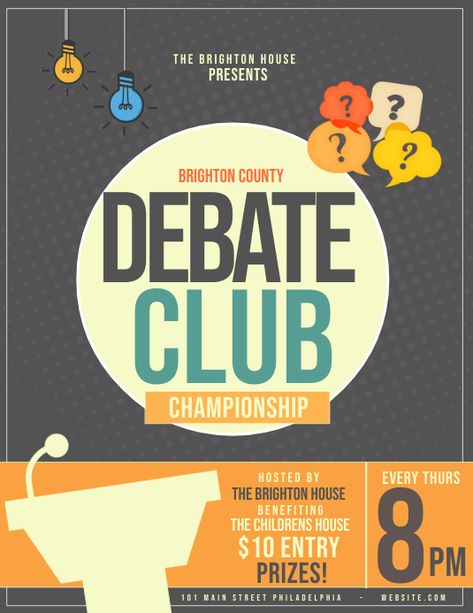 Public Material Design, Debate Club Ideas, Club Poster Design School, Debate Competition Poster Design, Public Speaking Poster Design, Speech Competition Poster, Debate Club Poster, School Club Poster Ideas, Debate Competition Poster