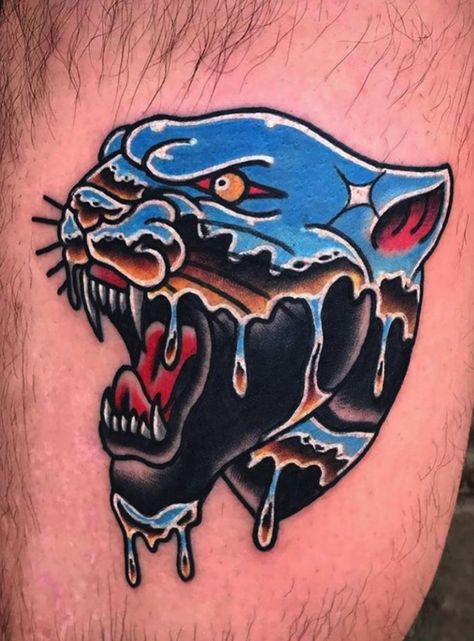 Panther Tattoos, Traditional Panther Tattoo, Traditional Style Tattoo, Panther Tattoo, Traditional Tattoo Sleeve, Tattoo Shirts, 4 Tattoo, Old School Tattoo Designs, Initial Tattoo