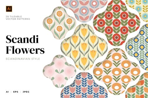 Modern Flower Pattern, Tileable Pattern, Summer Branding, Check Pattern Design, Scandinavian Prints, Music Pattern, Pattern Minimal, Retro Scandinavian, Minimal Patterns