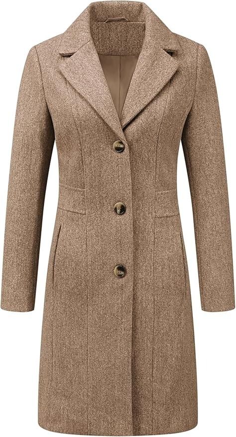 Amazon.com: Allegra K Women's Trench Coats Single Breasted Long Outerwear Winter Coat X-Small Black : Clothing, Shoes & Jewelry Beige Clothing, Long Outerwear, Women's Workwear Fashion, Fashion Outfits Casual, Coat Women Fashion, Winter Fashion Outfits Casual, Black Clothing, Dark Beige, Trench Coats Women