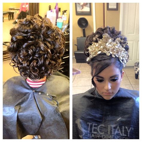 Updos for special occasions  #quincenera Sweet16 Hairstyles, Sweet 16 Updo Hairstyles With Tiara, Quinceanera Hairstyles With Crown Updo, Quinceanera Hairstyles With Full Circle Crown, Quinceñera Updos With Crown, Updo With Volume At Crown, Sweet 16 Hairstyles, Quince Hair, Fancy Ponytail