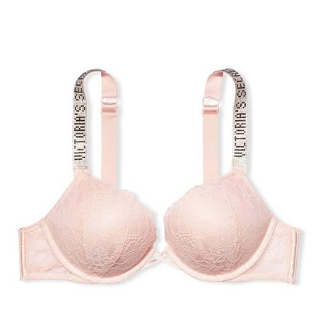 Victoria’s Secret BombShell Lace Shine Strap Push Up Bra Viktoria Secret, Support Logo, Victoria's Secret Bombshell, Comfortable Bra, Victoria Secret Outfits, Mode Zara, Bras For Women, Lace Bras, Pink Girly Things