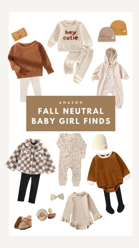 Baby Girl Outfits Fall, Baby Fall Outfits, Fall Baby Outfits, Baby Girl Fits, Fall Baby Clothes, Finds On Amazon, Fall Neutrals