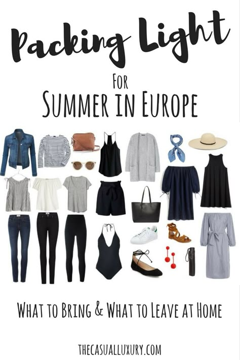 Packing Light: European Summer Edition - The Casual Luxury Packing Light Summer, Europe Travel Outfits Summer, European Travel Outfit, Europe Packing, Europe Packing List, Europe Travel Outfits, Summer In Europe, Packing For Europe, Vacation Florida