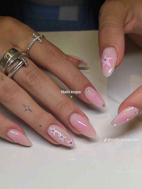 Pink Dream Nails, Light Pink Acrylics With Design, Pink Base Nails With Design, Nails To Match Hot Pink Dress, Birthday Nails Design Ideas, Pink Designed Nails, Pink Gel X Nail Designs, Almond Designs Nails, Pink Nails And White