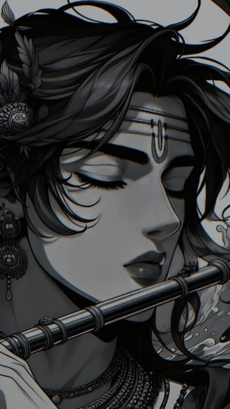 Krishna Wallpaper Anime, Krishna Sketch Aesthetic, Anime Krishna Wallpaper Aesthetic, Anime Krishna Drawing, Aesthetic Krishna Drawing, Krishna Aesthetic Drawing, Krishna Anime Wallpaper, Krishna Bhagwan Drawing, Shree Krishna Paintings