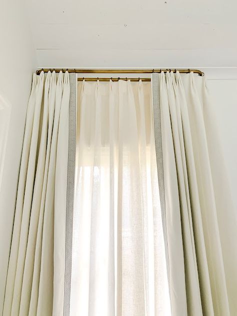 WINDOW TREATMENTS - design indulgence Bedroom Color Combination, French Curtains, Bedroom Curtain, Window Treatments Bedroom, Plain Curtains, Home Decor Aesthetic, Double Rod Curtains, Decor Curtains, Furniture Office