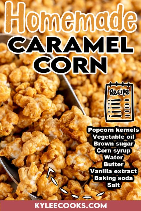 Master the art of making Homemade Caramel Corn! This easy, fool-proof recipe is perfect for holidays, gifts, or movie marathons. Sweet, crunchy, and oh-so-delicious. Pin this for your next snack craving! Carmel Corn With Karo Syrup, Carmel Corn Recipe Homemade, Amish Caramel Corn Recipe, Caramel Corn Recipe Easy, Carmel Corn Recipe, Easy Caramel Corn Recipe, Best Caramel Corn, Homemade Caramel Corn Recipe, Carmel Recipe